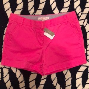 JCrew hot pink broken in chino shorts